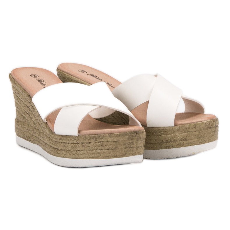 Bello Star Wedge Sandals white 1