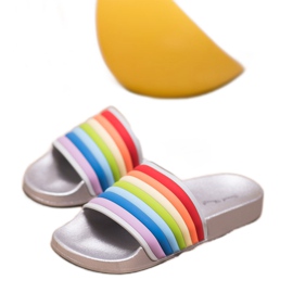 Sweet Shoes Colorful Rubber Flip Flops grey multicolored 1 Sweet Shoes Colorful Rubber Flip Flops grey multicolored 1