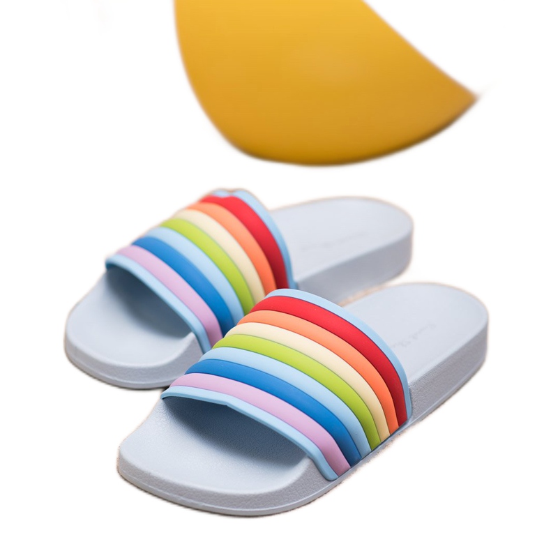 Sweet Shoes Colorful Rubber Flip Flops blue multicolored 2
