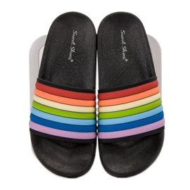 Sweet Shoes Colorful Rubber Flip Flops black multicolored 1