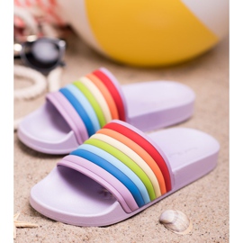 Sweet Shoes Colorful Rubber Flip Flops violet multicolored 1