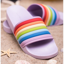 Sweet Shoes Colorful Rubber Flip Flops violet multicolored 3