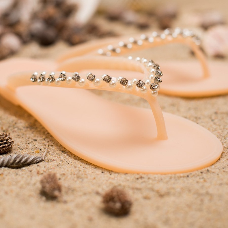 Flip-flops with VICES decorations beige 1