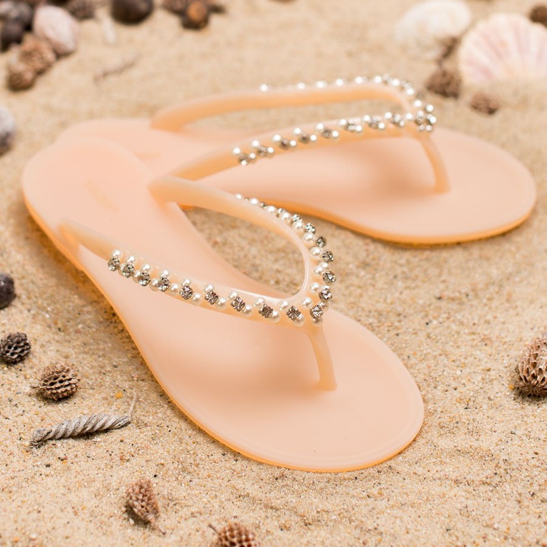 Flip-flops with VICES decorations beige 2