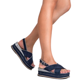 Lily Shoes Buckle fastening sandals blue 1 Lily Shoes Buckle fastening sandals blue 1