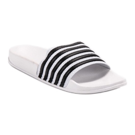 SHELOVET Sporty Striped Slippers white 1