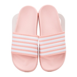 SHELOVET Sporty Striped Slippers pink 2 SHELOVET Sporty Striped Slippers pink 2