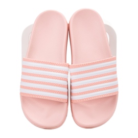 SHELOVET Sporty Striped Slippers pink 2