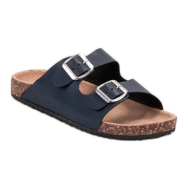 Seastar Navy blue slippers with a buckle 1