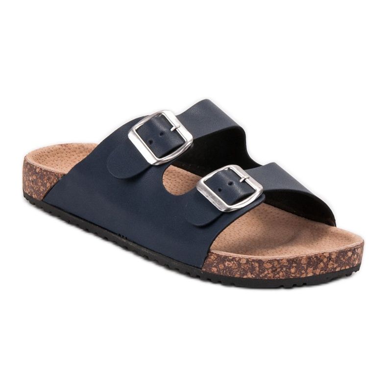 Seastar Navy blue slippers with a buckle 1