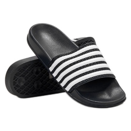 SHELOVET Sporty Striped Slippers black 1
