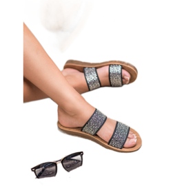 Seastar Slippers With Cubic Zirconia black 2