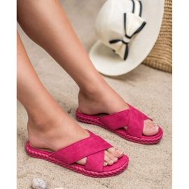 SHELOVET Suede Slippers purple 1