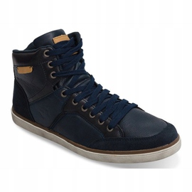 High Sneakers Natural Leather XF117 Navy Blue 2 High Sneakers Natural Leather XF117 Navy Blue 2