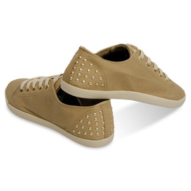 Cloth Sneakers With Studs VB67 Beige 2