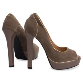 Classic Open Heels On Platform 805 Beige 1