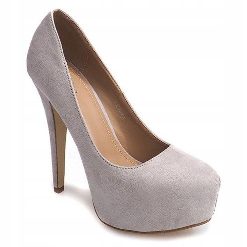 Suede Heels On The LE107A Gray Platform grey 2