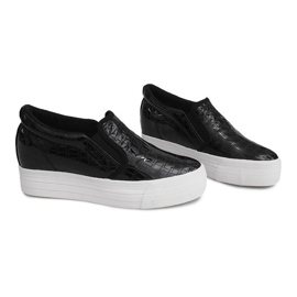Lacquered Sneakers On Wedge KB-125 Black 1