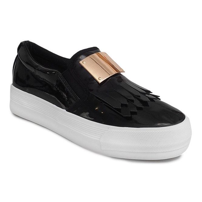 Lacquered Sneakers On Wedge S-1 Black 2