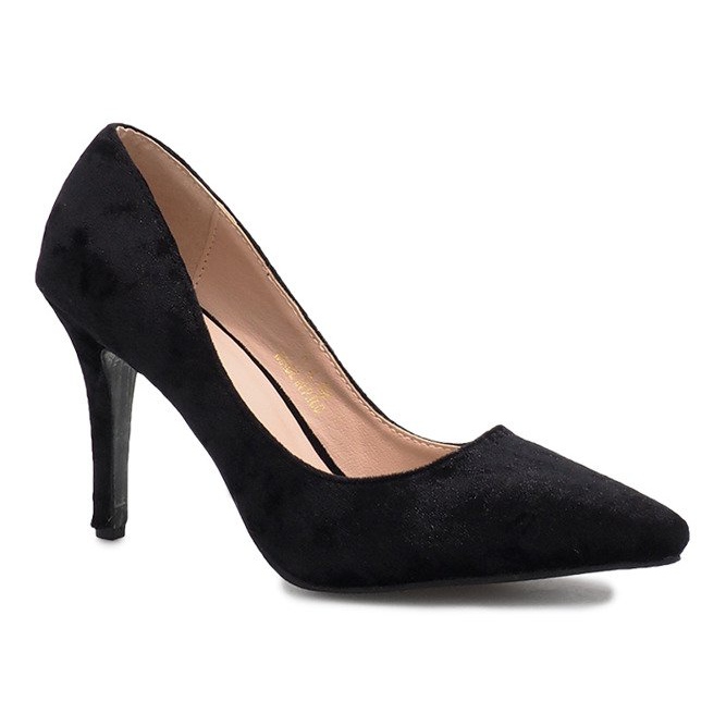 Black Velor Heels from Francine 1
