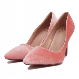 Francine Pink Velor Heels 1