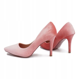 Francine Pink Velor Heels 2
