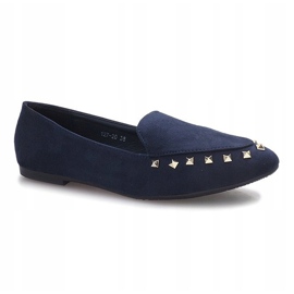 Navy blue slip-ons with Hawen studs 1