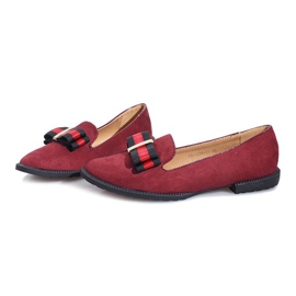 Red slip-on shoes with a Rossa bow 1