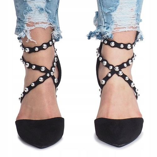 Black high heels sandals B-50 1