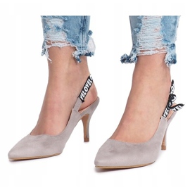 Gray high heels sandals from Love Paris grey 1