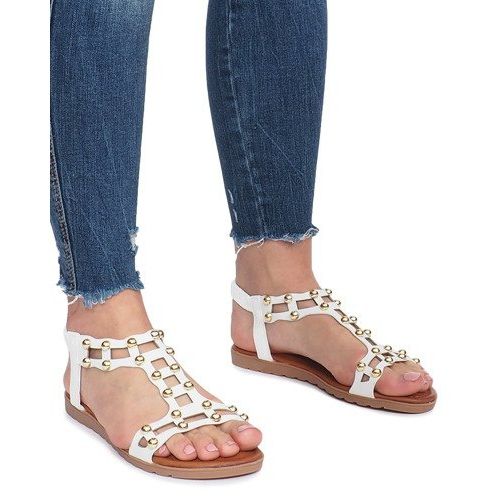 Summer white flat sandals 2