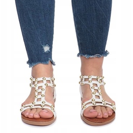 Summer white flat sandals 1