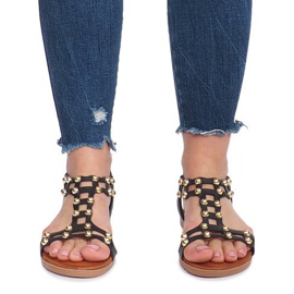 Summer black flat sandals 1