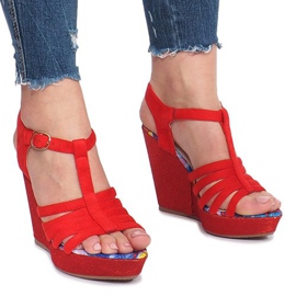 Red Ankard wedge sandals 2