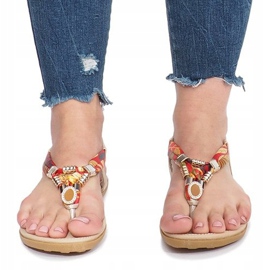 Gold flat sandals with Sprat diamonds golden 1