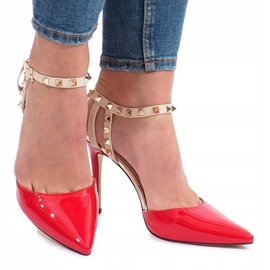 Red lacquered heels with Behati studs multicolored yellow 1
