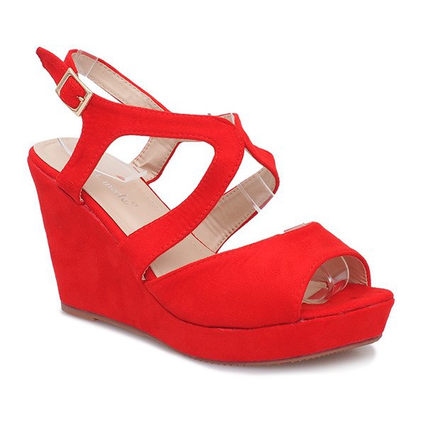 Red Mosso wedge sandals 1