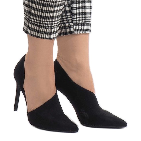 Black asymmetrical C82A heels 2