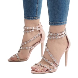 Pink LE042P uncovered heels multicolored 1