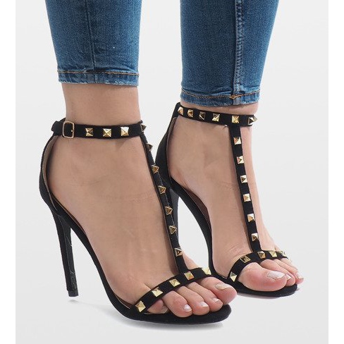 Black high heels sandals FB-31 2