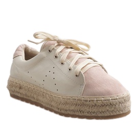 Pink LX-07 laced espadrilles 1