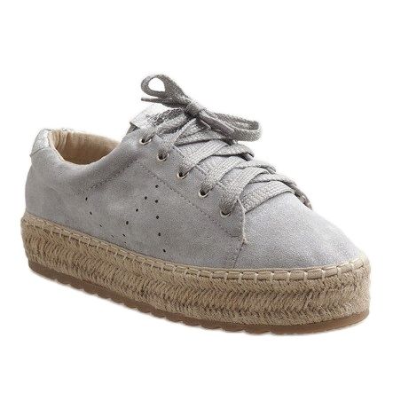 Gray laced espadrilles BB01 grey 1