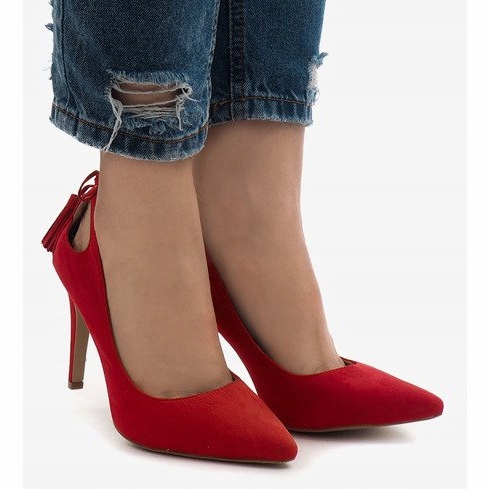 Red suede D-10 heels 2