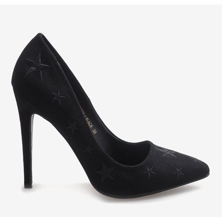 Black suede decorated with stars JC3026-1 stilettos 2