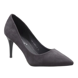 Gray classic suede stilettos 100-828ES-1 grey 1