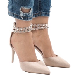 Beige high heels sandals B-51 2