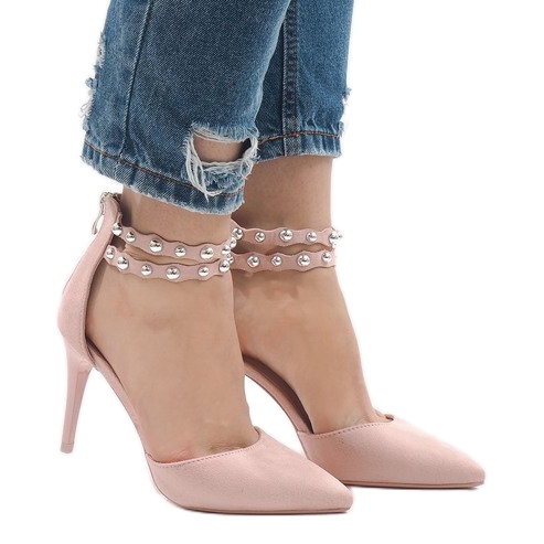 Pink high heels sandals B-51 1