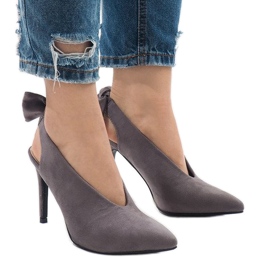 Gray suede LB-330 heels grey 2