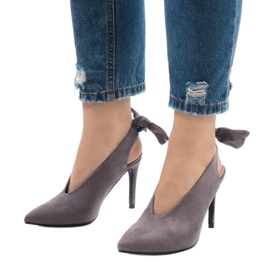 Gray suede LB-330 heels grey 1