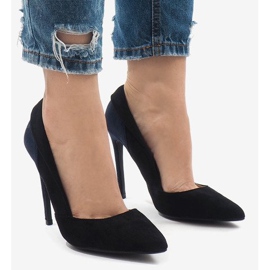 Black classic suede heels 95299-35 2